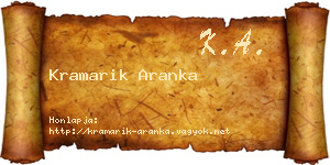 Kramarik Aranka névjegykártya